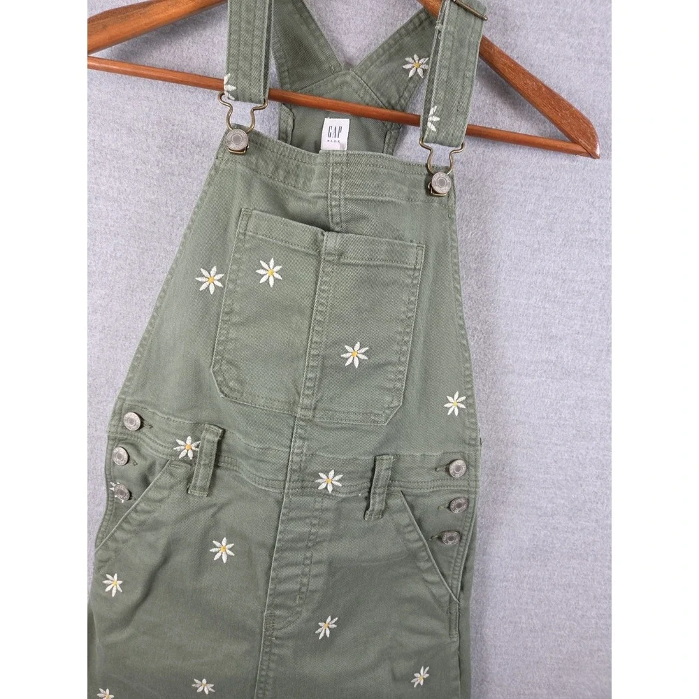 Gap Kids Girls L 10-11 Overall Dress Desert Cactus Embroidered Daisies Boho